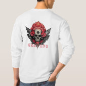 エド簡単-スカル、バラ、銃、タトゥーTシャツ Tシャツ (裏面)