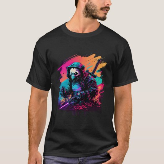 エド・パンダ忍者スチームパンクシンスウェー Tシャツ (正面)