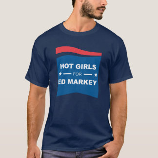 エド・マーキーのサイズ超過のためのホット・ガールズ Tシャツ