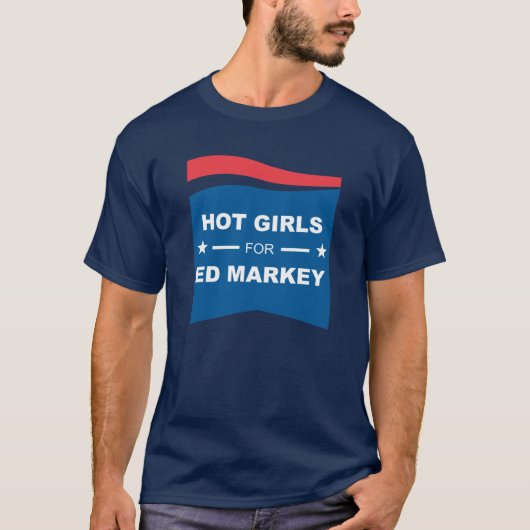 エド・マーキーのサイズ超過のためのホット・ガールズ Tシャツ (正面)