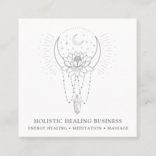 エナジヒーリングムーンロータスフラワークリスタル スクエア名刺 (正面)