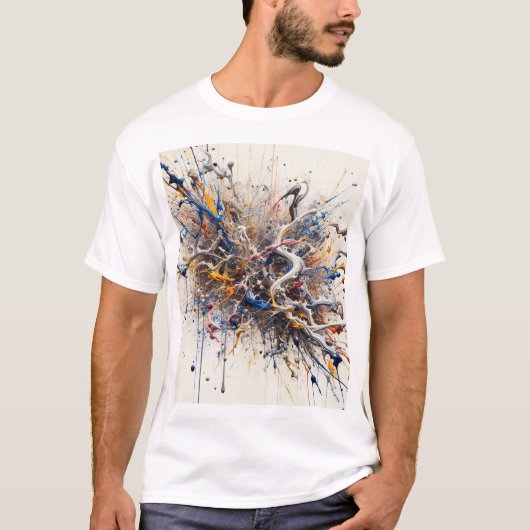エナジースバースト抽象芸術T芸術的字 – プ絵を描ラッシュ Tシャツ (正面)