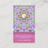 エナジースヒーリングホリスティックピンクスパークルビジネスカード 名刺 (裏面)