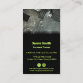 エナジーズブランドライムグリーン&ブラックパーソナルトレーナー 名刺 (裏面)