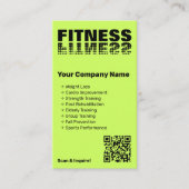 エナジーズブランドライムグリーン&ブラックパーソナルトレーナー 名刺 (正面)