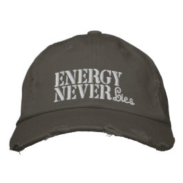 エナジーネバーズ引用文グ素朴レイクールヴィンテージ 刺繍入りキャップ