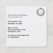 *~*エナジーヒーリングロータスマンダラオウムOmシンボル スクエア名刺 (裏面)