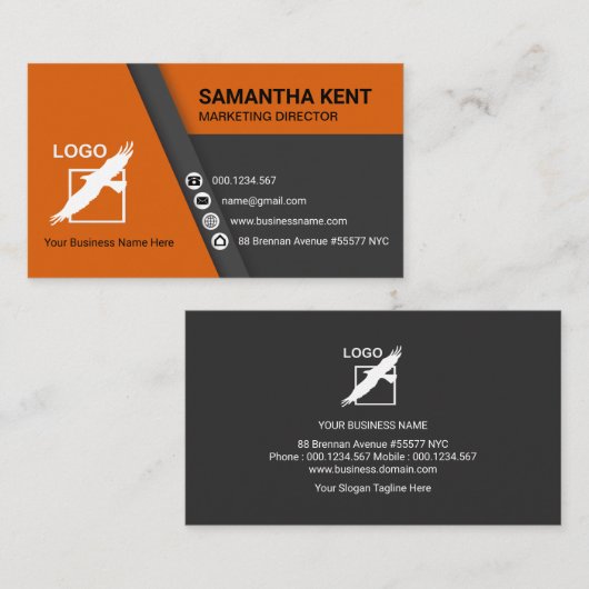 エナジーブライトオレン素晴らしジ大菱形 名刺 (正面/裏面)