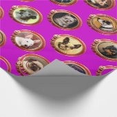 エナメルビクトリアン/ミニチュアドッグポートレート紫 ラッピングペーパー (角)