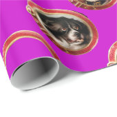 エナメルビクトリアン/ミニチュアドッグポートレート紫 ラッピングペーパー (ロールコーナー)