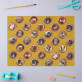 エナメルビクトリアン/ミニチュアドッグポートレート黄色 薄葉紙 (クラフト)