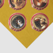 エナメルビクトリアン/ミニチュアドッグポートレート黄色 薄葉紙 (詳細)