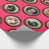 エナメルビクトリアン/ミニチュアドッグポートレート，ピンク ラッピングペーパー (角)