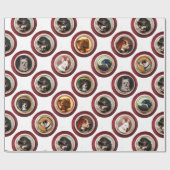 エナメルビクトリアン/ミニチュアドッグポートレート、白 ラッピングペーパー (フラット)