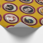 エナメルビクトリアン/ミニチュアドッグポートレート、黄色 ラッピングペーパー (角)