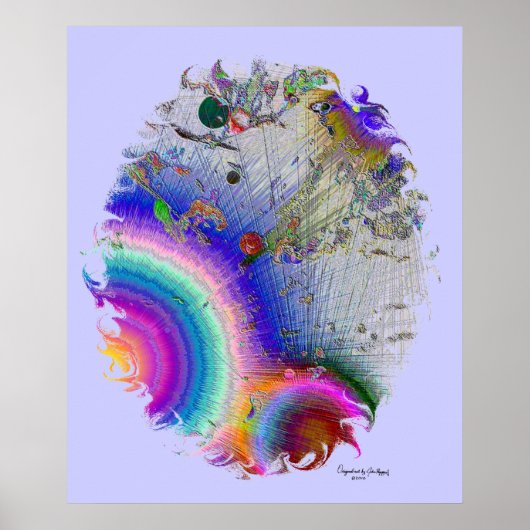 エナメル日が差すこと楕円フレーム，アートシグネチャー ポスター (正面)