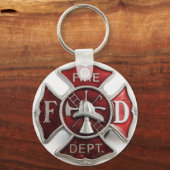 エナメル消防署 キーホルダー (正面)