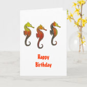 エナメル金製シーホース カード (黄色い花)