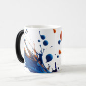 エネルはっきりしたギー – 動的な青とオレンジの抽象芸術 モーフィングマグカップ (正面左)