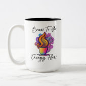 エネルカラフルギーの流れを行うための蒸気醸造の渦 ツートーンマグカップ (左)