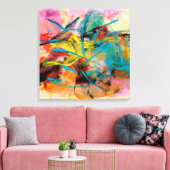 エネルカラフルギー絵を描抽象芸術 キャンバスプリント (インサイチュ (リビング))