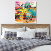 エネルカラフルギー絵を描抽象芸術 キャンバスプリント (インサイチュ (寝室))