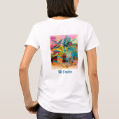 エネルギカラフルー絵を描な抽象芸術のメッセージ Tシャツ (裏面)