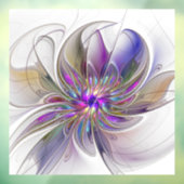 エネルギッシュでカラフルな抽象的フラクタルアートの花 ウィンドウサイン (シート3)