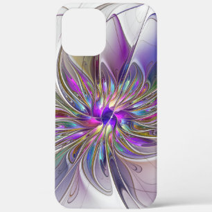 エネルギッシュでカラフルな抽象的フラクタルアートの花 iPhone 12 PRO MAX ケース