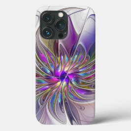 エネルギッシュでカラフルな抽象的フラクタルアートの花 iPhone 13 PROケース