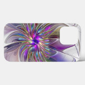エネルギッシュでカラフルな抽象的フラクタルアートの花 Case-Mate iPhoneケース (裏面 (横))