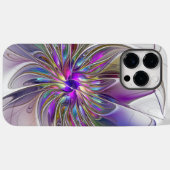 エネルギッシュでカラフルな抽象的フラクタルアートの花 Case-Mate iPhoneケース (裏面 (横))