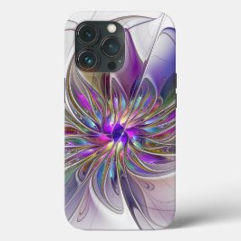 エネルギッシュでカラフルな抽象的フラクタルアートの花 iPhone 13 PROケース