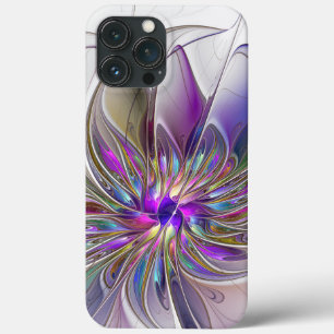 エネルギッシュでカラフルな抽象的フラクタルアートフラワー iPhone 13 PRO MAXケース