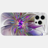 エネルギッシュでカラフルな抽象的フラクタルアートフラワー Case-Mate iPhoneケース (裏面 (横))