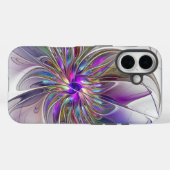 エネルギッシュでカラフルな抽象的フラクタルアートフラワー Case-Mate iPhoneケース (裏面 (横))