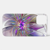 エネルギッシュでカラフルな抽象的フラクタルアートフラワー Case-Mate iPhoneケース (裏面 (横))