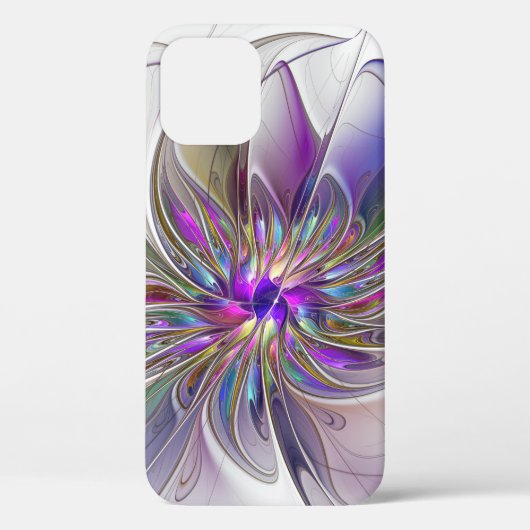 エネルギッシュでカラフルな抽象的フラクタルアートフラワー Case-Mate iPhoneケース (裏面)