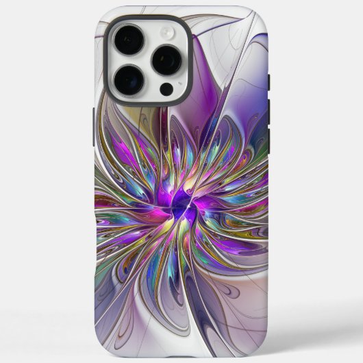 エネルギッシュでカラフルな抽象的フラクタルアートフラワー Case-Mate iPhoneケース (裏面)