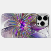 エネルギッシュでカラフルな抽象的フラクタルアートフラワー Case-Mate iPhoneケース (裏面 (横))