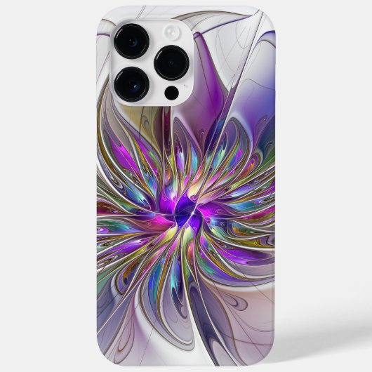 エネルギッシュでカラフルな抽象的フラクタルアートフラワー Case-Mate iPhoneケース (裏面)