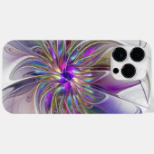 エネルギッシュでカラフルな抽象的フラクタルアートフラワー Case-Mate iPhoneケース (裏面 (横))