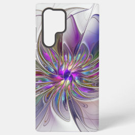 エネルギッシュでカラフルな抽象的フラクタルアートフラワー SAMSUNG GALAXY S22 ULTRAケース