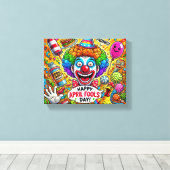 エネルギッシュなエイプリルフールズデイカード キャンバスプリント (インサイチュ (ウッドフロア))