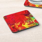 エネルギッシュなカラーバーストパターン コースター (左側)