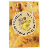 エネルギッシュなバナナスラムダンクフルーツ燃料おもしろい🍌🏀 ミディアムペーパーバッグ (正面)