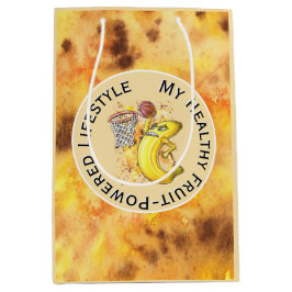 エネルギッシュなバナナスラムダンクフルーツ燃料おもしろい🍌🏀 ミディアムペーパーバッグ