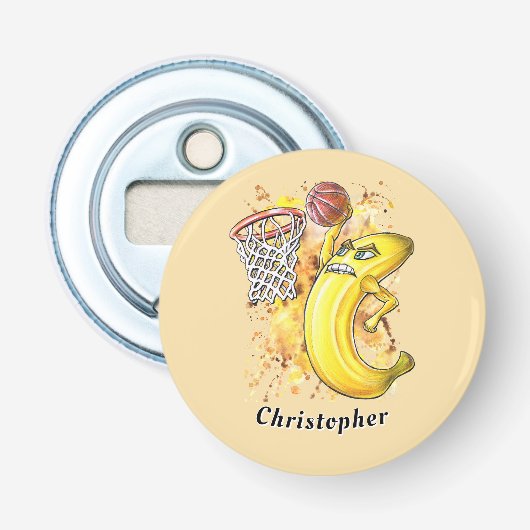 エネルギッシュなバナナスラムダンクフルーティポップ・アートのスト力 栓抜き (正面)