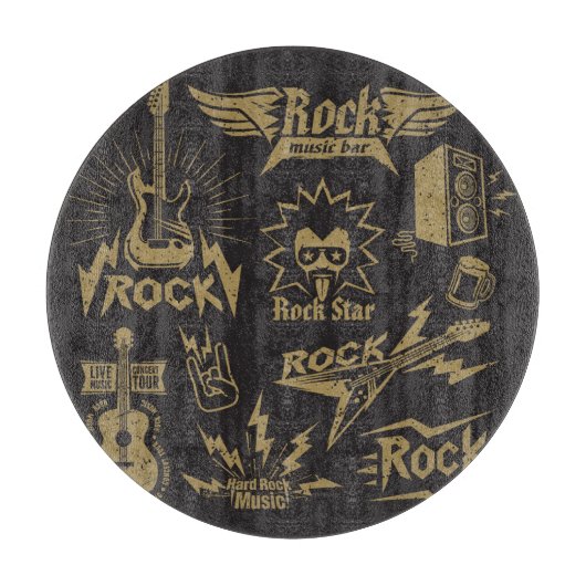 エネルギッシュなロック音楽のエッセンス カッティングボード (正面)