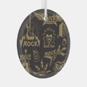 エネルギッシュなロック音楽のエッセンス ガラスオーナメント (正面右)